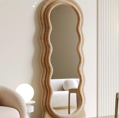 مرايا مخمل مموجة 160*60 جدارية كبيرة بتصميم مميز