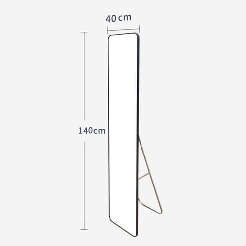 مرآة أرضية أسود مع حامل قياس 50-160 سم