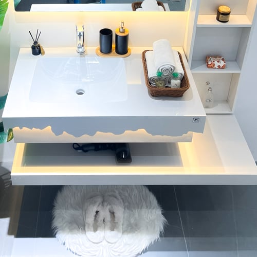 مغسله فخمه باضاءة لون ابيض مقاس 120سم 3040-W