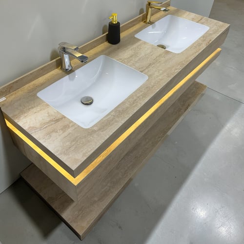 مغسلة حوضين بيج ترافنتينو 120سم