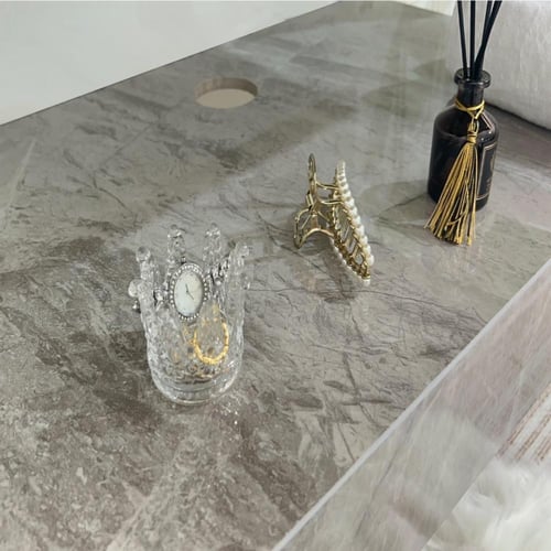 مغسلة حمام رمادي 80 سم مع اضاءة ليد بورسلان