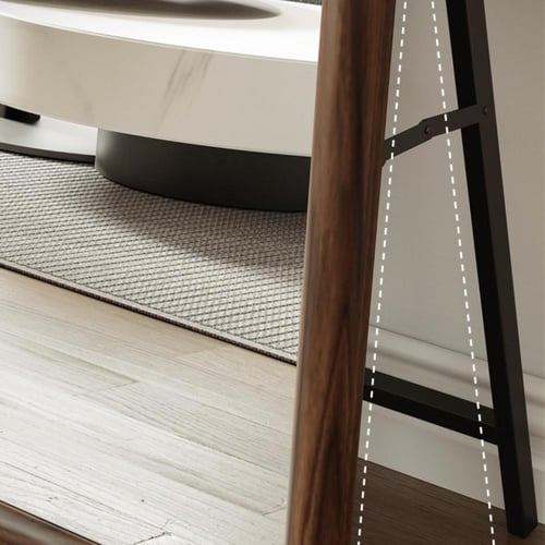 مرأة خشب كبيرة طوليه ارضية بإطار خشبي بني غامق 160...