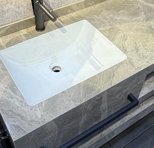 مغسلة ديكور رمادي بتعليقه مقاس 100سم