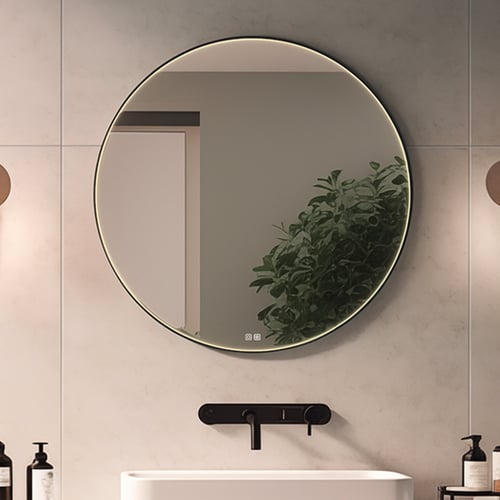 مرايا دائرية كبيرة اضاءة ليد 1 متر