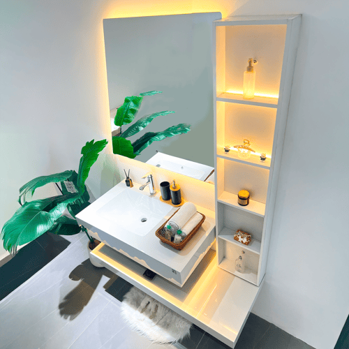 مغسله فخمه باضاءة لون ابيض مقاس 120سم 3040-W