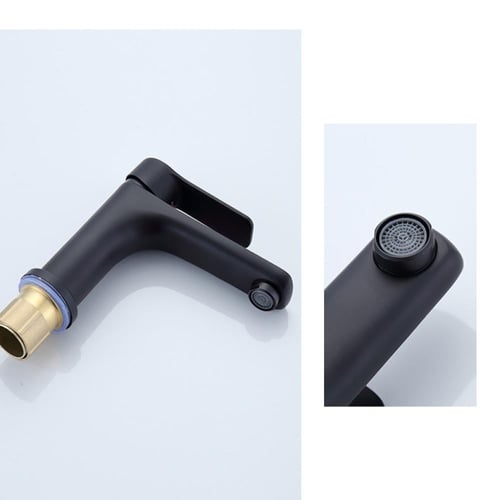 خلاط مغسلة اسود مع راس هراب نفس اللون