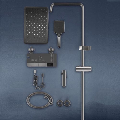 خلاط رأس دش شاور مطري كامل بيانو رصاصي