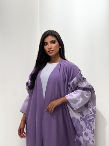 عباية كريب بلون موف