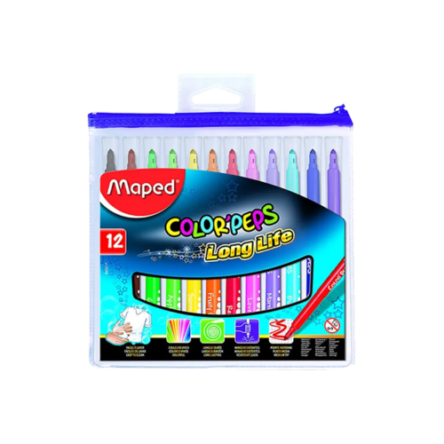 ألوان فلومستر 12 لون مابيد | 12 Colors Felt-Tip Pe...