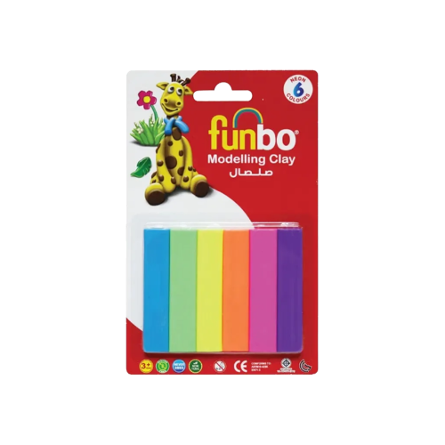 صلصال 6 ألوان نيون فنبو | 6 Neon Colors Clay FUNBO