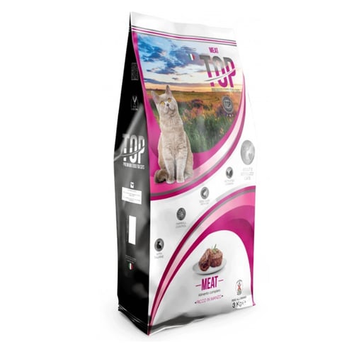 توب طعام جاف للقطط بنكهة اللحم | 3 كجم