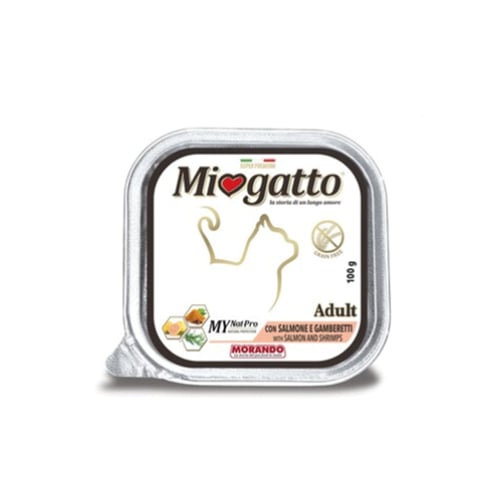 ميو جاتو باتيه سلمون وروبيان للقطط البالغة | وجبة...