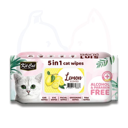 كت كات مناديل معطرة 5 في 1 برائحة الليمون 80 منديل
