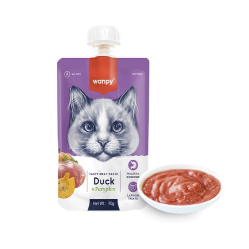 وانبي معجون للقطط بنكهة البط واليقطين 90 غ