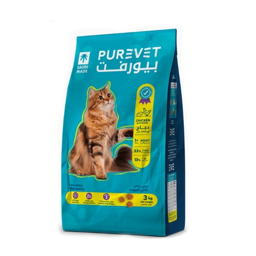 بيورفت دجاج وبطاطس طعام جاف للقطط البالغة 3 كجم