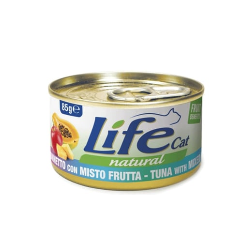 لايف كات طعام رطب للتونة مع الفواكه للقطط 85 غرام