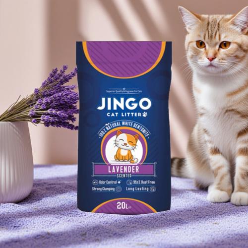 جينغو رمل للقطط برائحة اللافندر 20 لتر