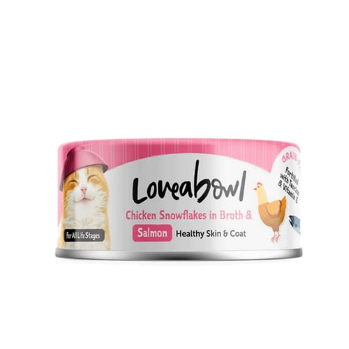 لاف اباول طعام رطب بالدجاج والسلمون في المرق للقطط...