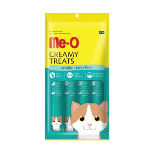 مياو مكافأة كريمية بنكهة بونيتو للقطط – 4 × 15 جم