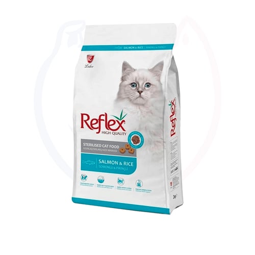 ريفليكس طعام جاف للقطط المعقمة بنكهة السالمون والأ...