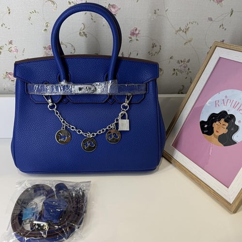 بيركن نيلي (قفل فضي) 25cm