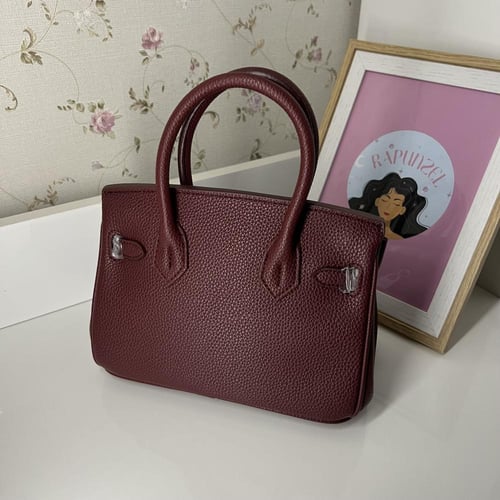 ميني بيركن عنابي (قفل فضي)