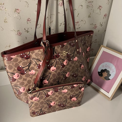 كوتش توت باق تشيري 32cm - كاكي وأحمر