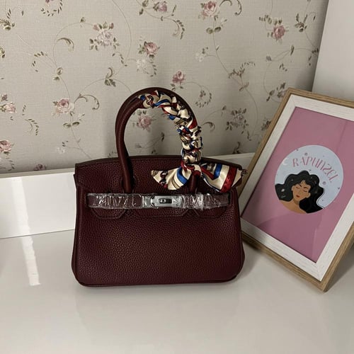 ميني بيركن عنابي (قفل فضي)