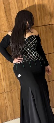 فستان اسود كريستال