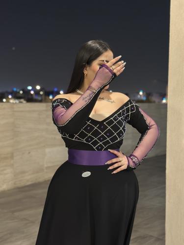 فستان كلوش اسود كريستال