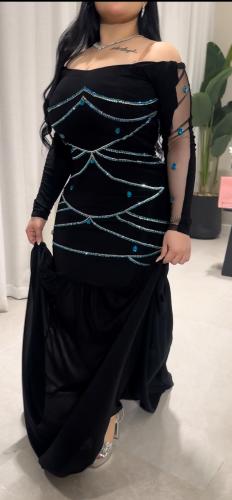 فستان اسود كريستال