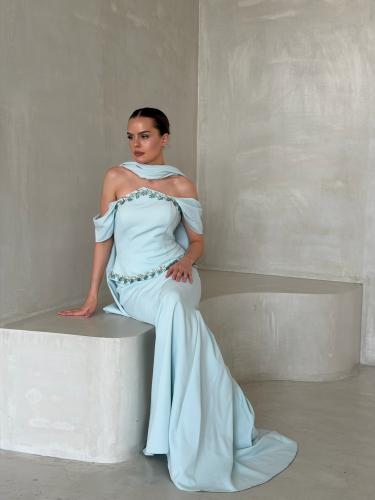 فستان سهرة كرستال مع شال