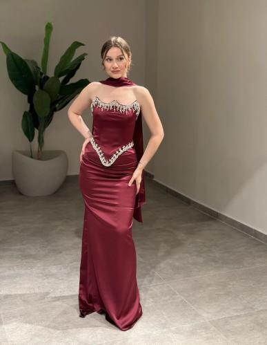 فستان سهرة كرستال مع شال