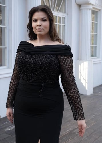 فستان سهرة أسود فخم