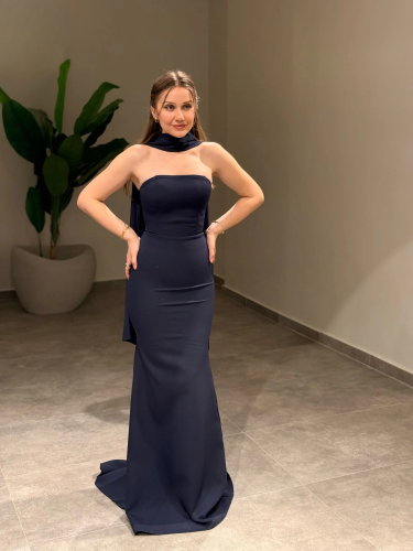 فستان سهرة مع شال