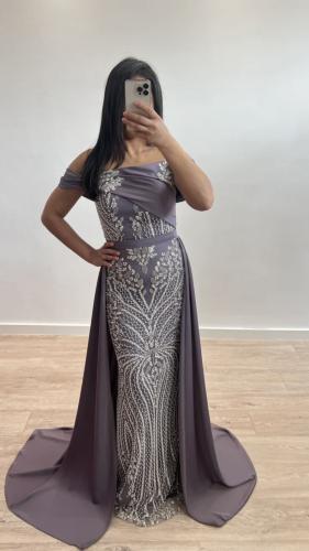 فستان سهرة شك بلونين