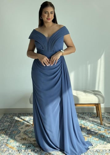 فستان سهرة ازرق