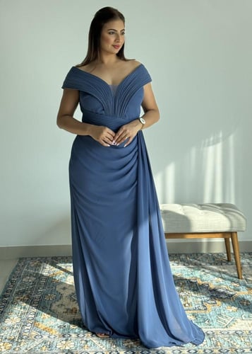 فستان سهرة ازرق
