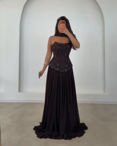 Evening dress lace with shawl