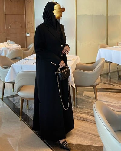 عباية العيد كريب سيراميك بتطريز وشك | كولكشن العيد