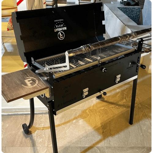 شواية فحم جلفنيز عائلية بغطا 40×100 سم كود 503