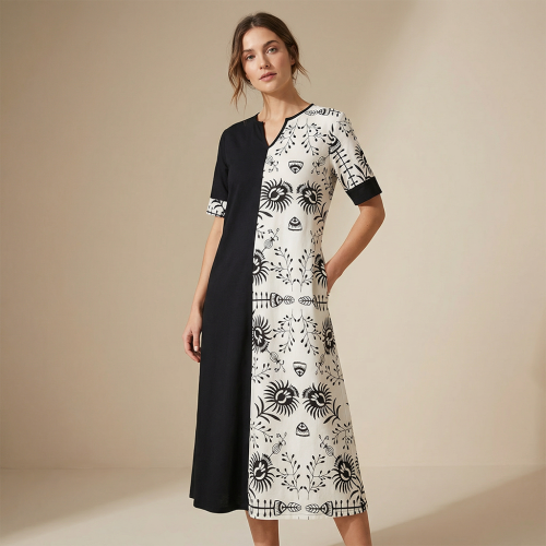Women's long printed shirt