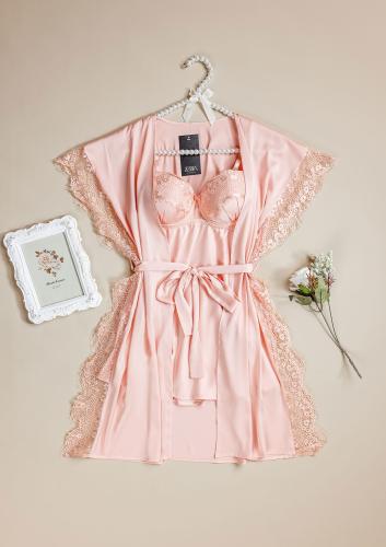 Babydoll lingerie robe with luxurious lace