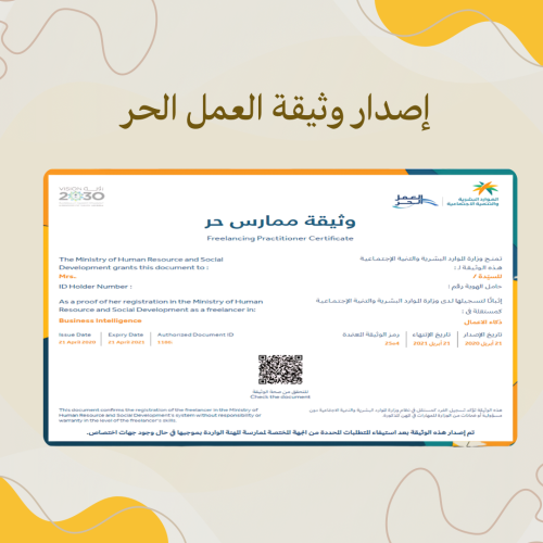 إصدار وثيقة العمل الحر خلال ساعات معدودة