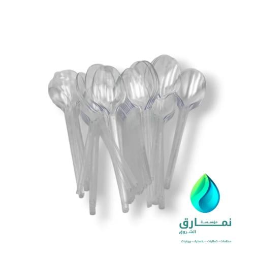 ملاعق بلاستيك شفافة كبيرة الكرتون شد 20*50