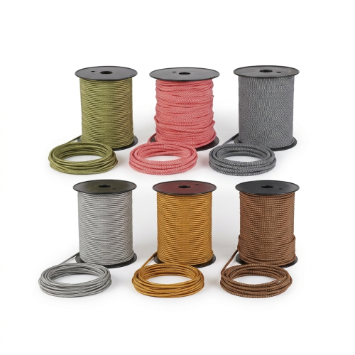 Decorative braided hanging cord for pendant lighting units – sold by the meter – various colors