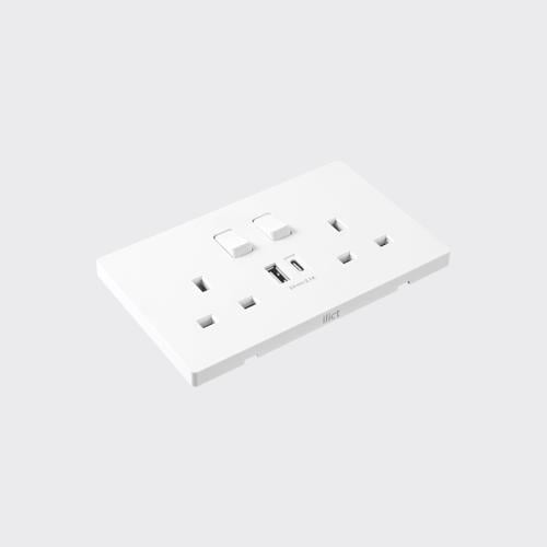 مقبس ( فيش ) ثلاثي مزدوج 13 أمبير ( مقبس يو اس بي...