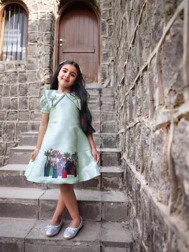 فستان اليوم الوطني جديد وانيق