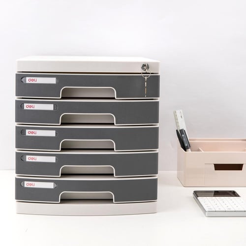 كبينه لتخزين المستندات بقفل ماركة دلي Deli