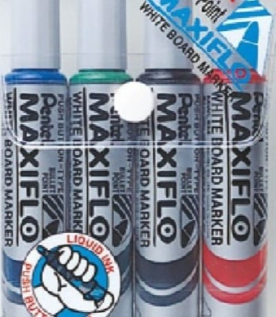 طقم اقلام سبورة مدبب بنتل ماكسفلو 4 لون